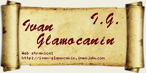 Ivan Glamočanin vizit kartica